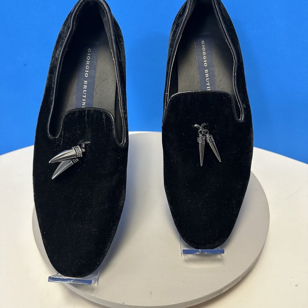 Giorgio Brutini Men's Smoking Slippers Size 8 M Black Suede Slip On